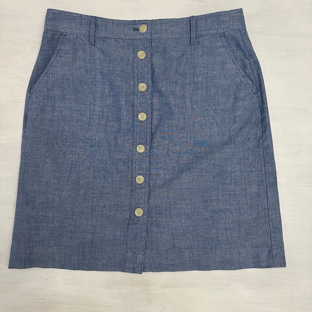 Talbots Chambray Button Down A-Line Skirt Women's… - image 4